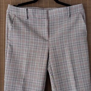 LOFT Riviera Slim Gray Plaid Trousers Workwear Office Casual Chic - Like New.